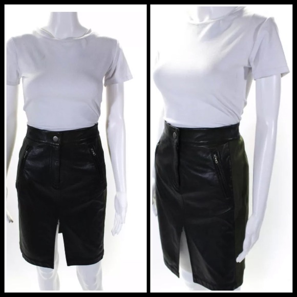 Marissa Webb Dresses & Skirts - MW Lambskin Leather Army Green Canvas MIDI Skirt